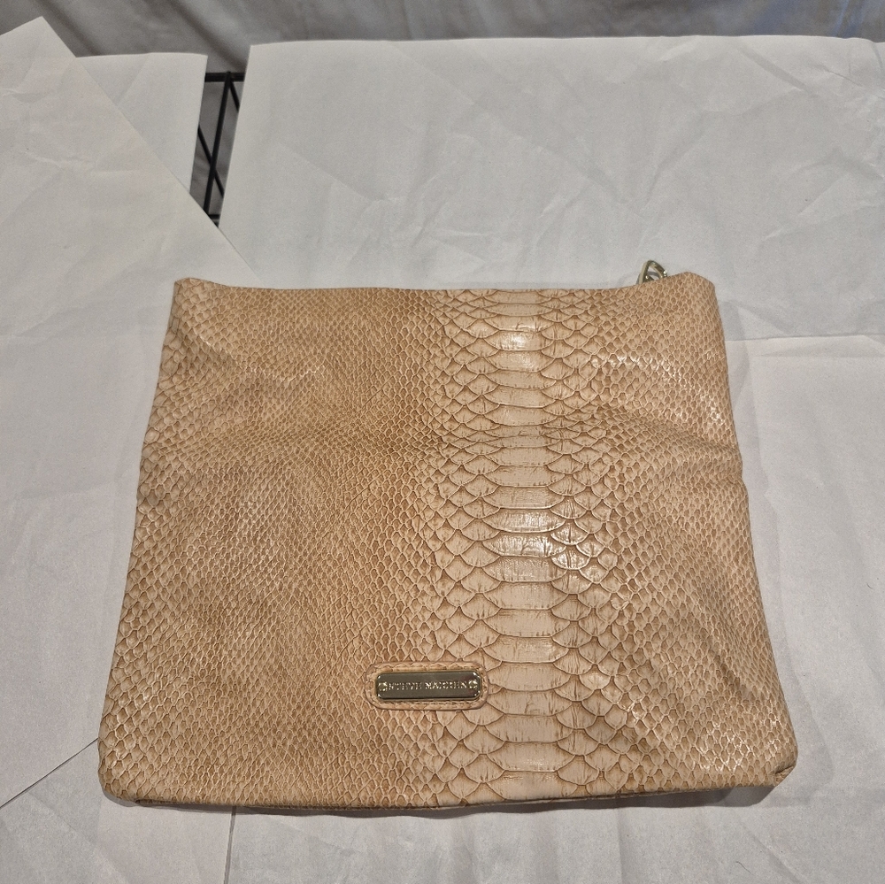 Steve Madden Tan Snakeskin Clutch
